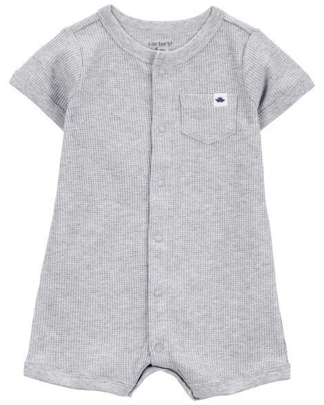 slide 1 of 2, Carters Thermal Short-Sleeve Romper - Gray Gray 12M, 1 ct