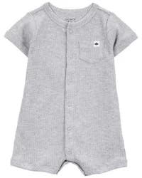 Carters Thermal Short-Sleeve Romper - Gray Gray 12M