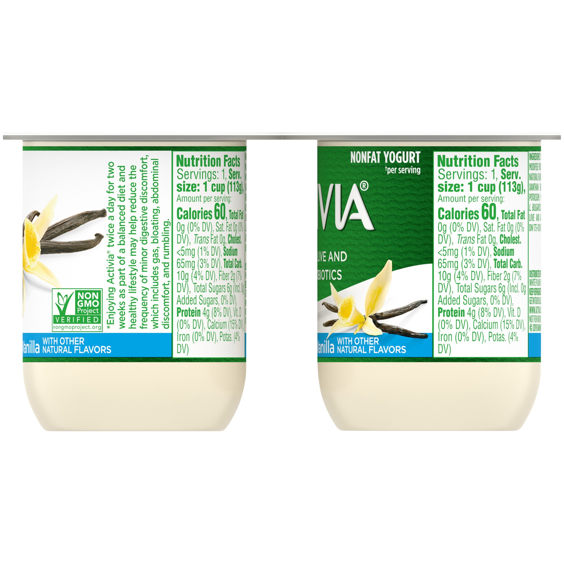 slide 2 of 7, Activia Nonfat Probiotic Vanilla Yogurt, 4 oz