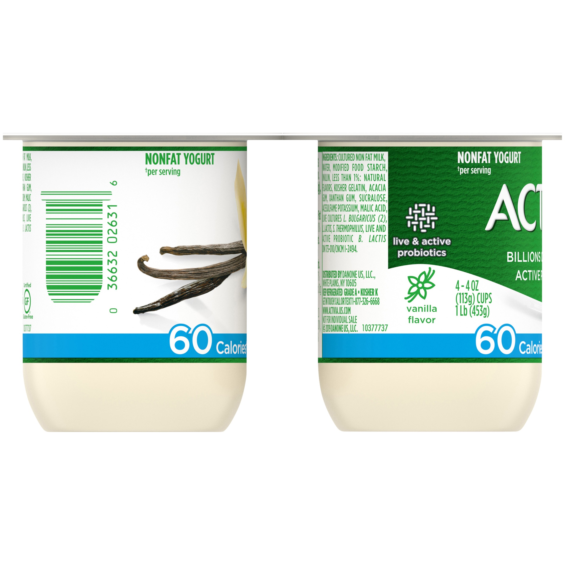 slide 3 of 7, Activia Nonfat Probiotic Vanilla Yogurt, 4 oz