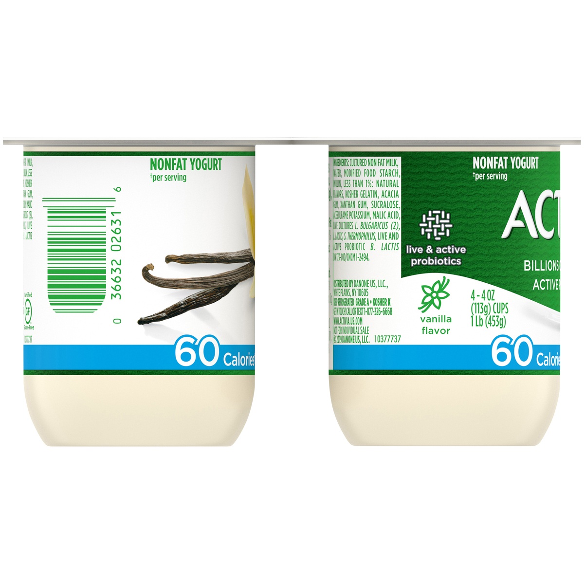 slide 5 of 9, Activia Nonfat Probiotic Vanilla Yogurt Cups, 4 oz