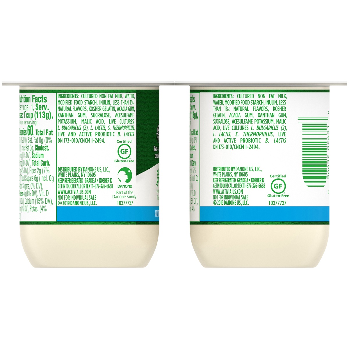 slide 8 of 9, Activia Nonfat Probiotic Vanilla Yogurt Cups, 4 oz