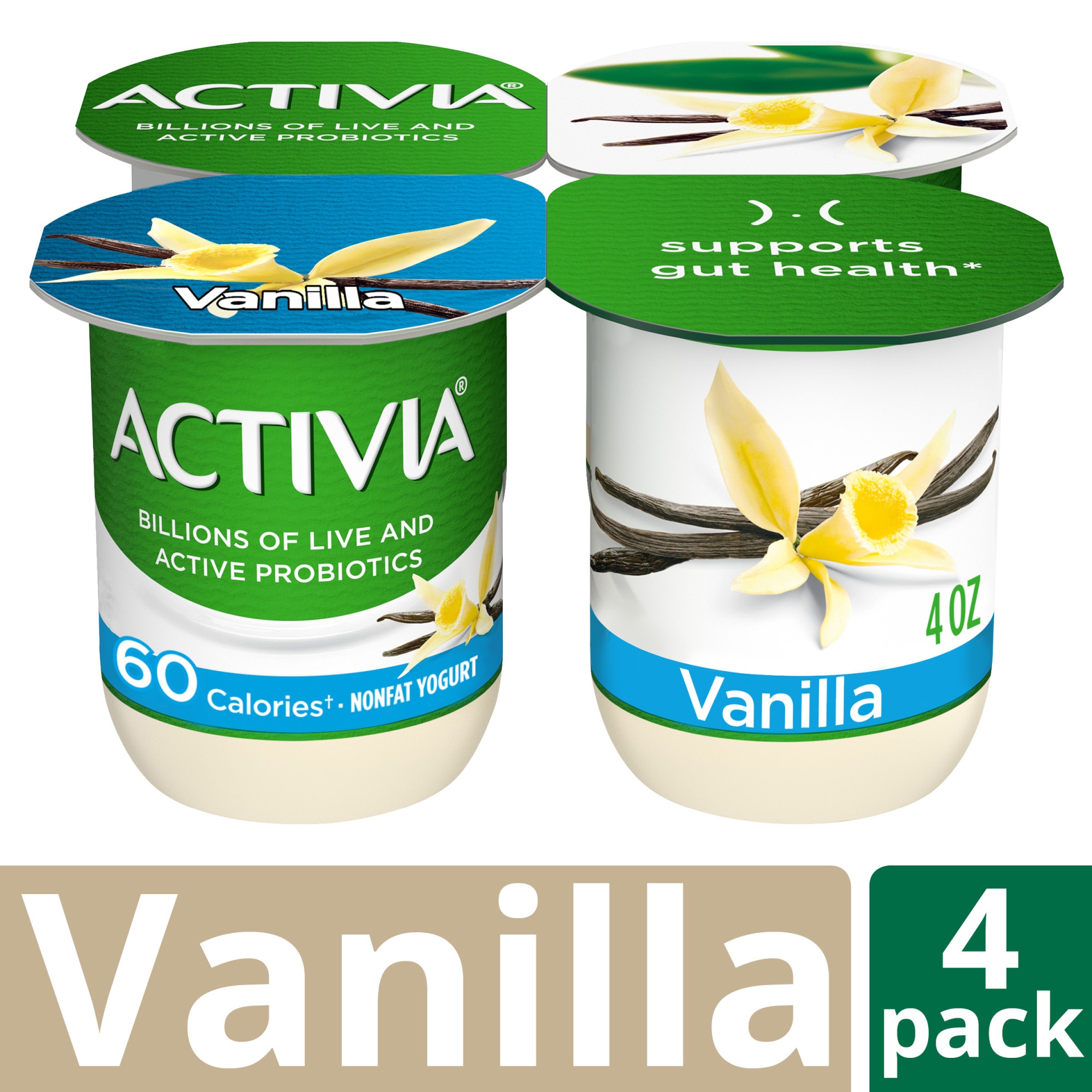 slide 1 of 7, Activia Nonfat Probiotic Vanilla Yogurt, 4 oz