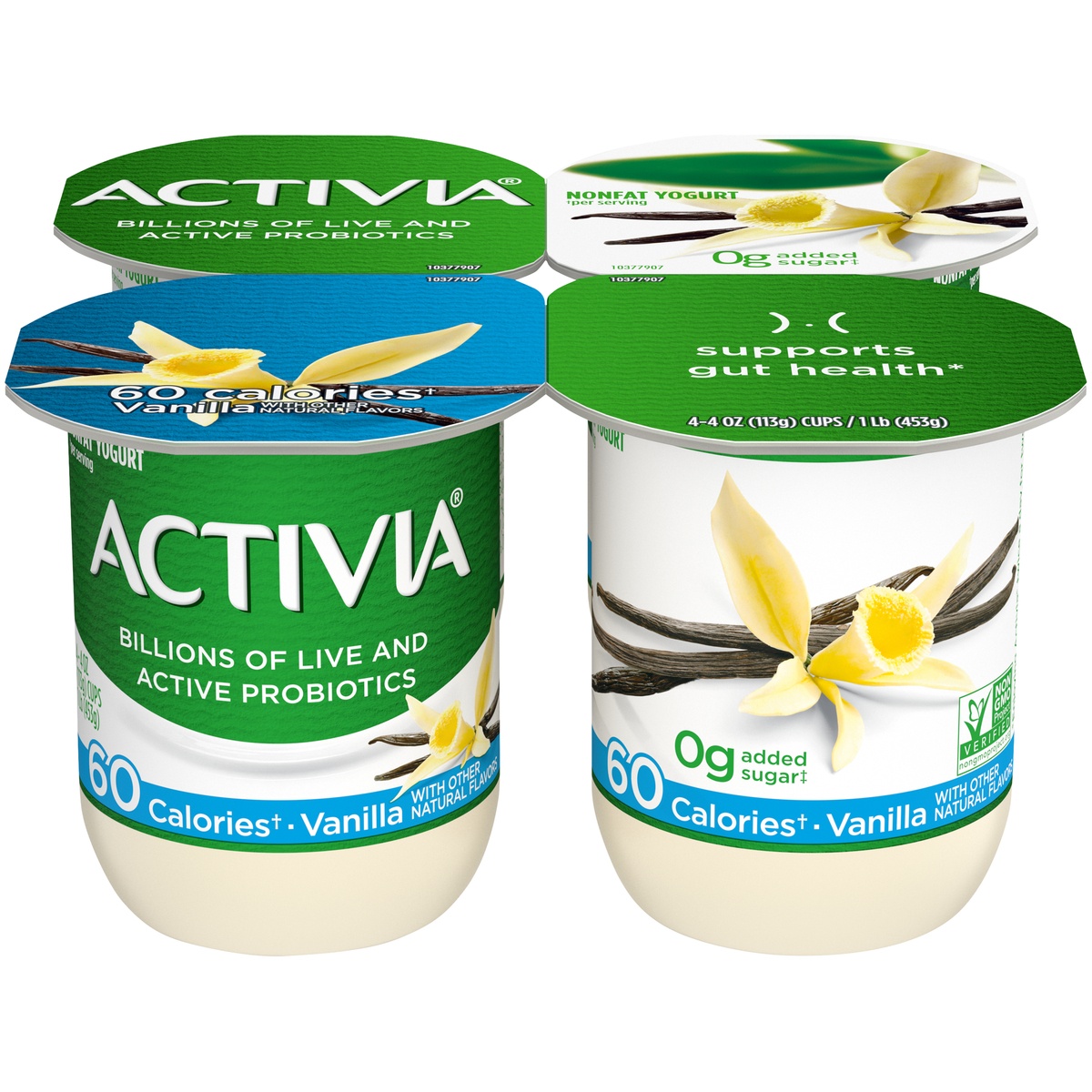 slide 1 of 9, Activia Nonfat Probiotic Vanilla Yogurt Cups, 4 oz