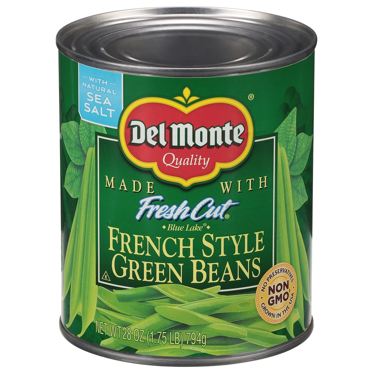 slide 1 of 9, Del Monte Fresh Cut Blue Lake French Style Green Beans, 28 oz