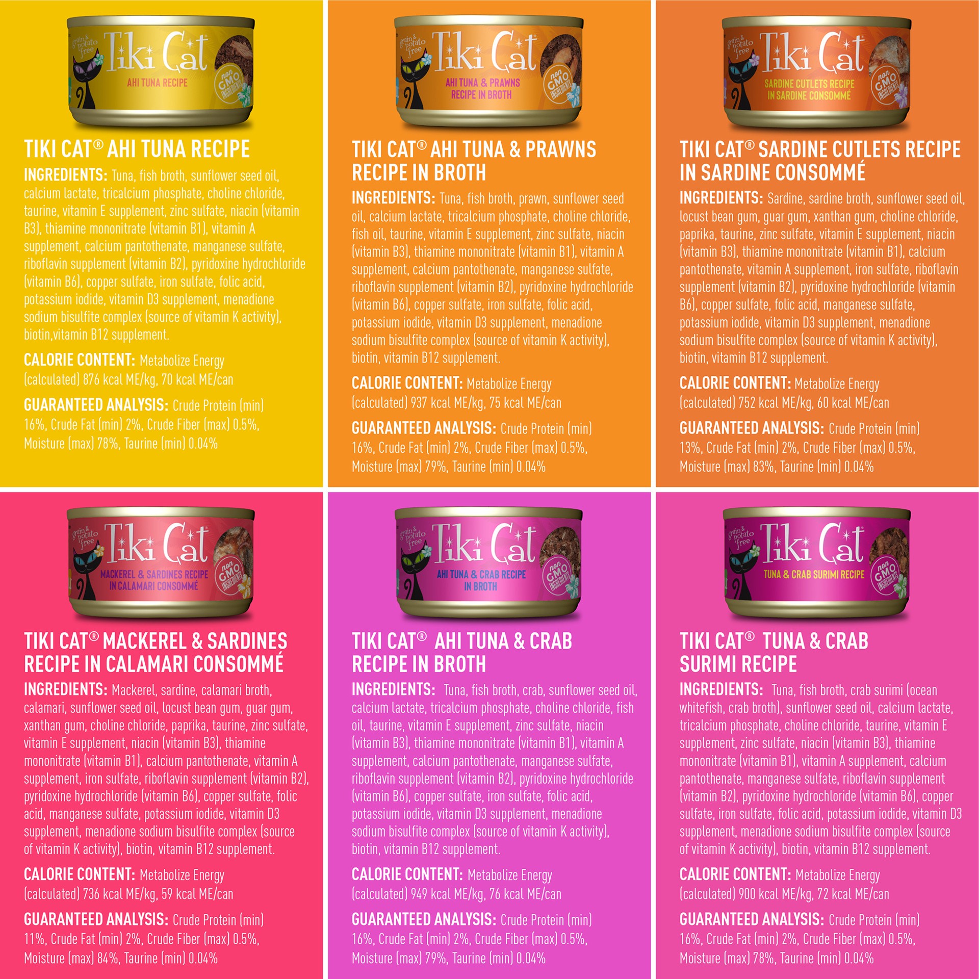 slide 4 of 7, Tiki Cat Fish Favorites Wet Cat Food Mega Pack, 2.8/3 oz. Can (24 Count), 69.8 oz