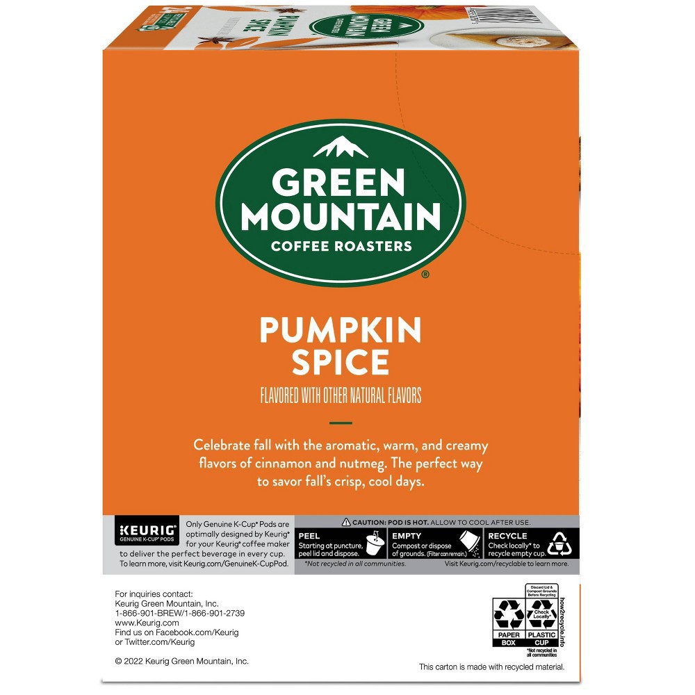 slide 3 of 12, Green Mountain Coffee Green Mountain Coffee Pumpkin Spice Keurig K-Cup Coffee Pods Flavored Coffee Light Roast - 24 ct, 24 ct