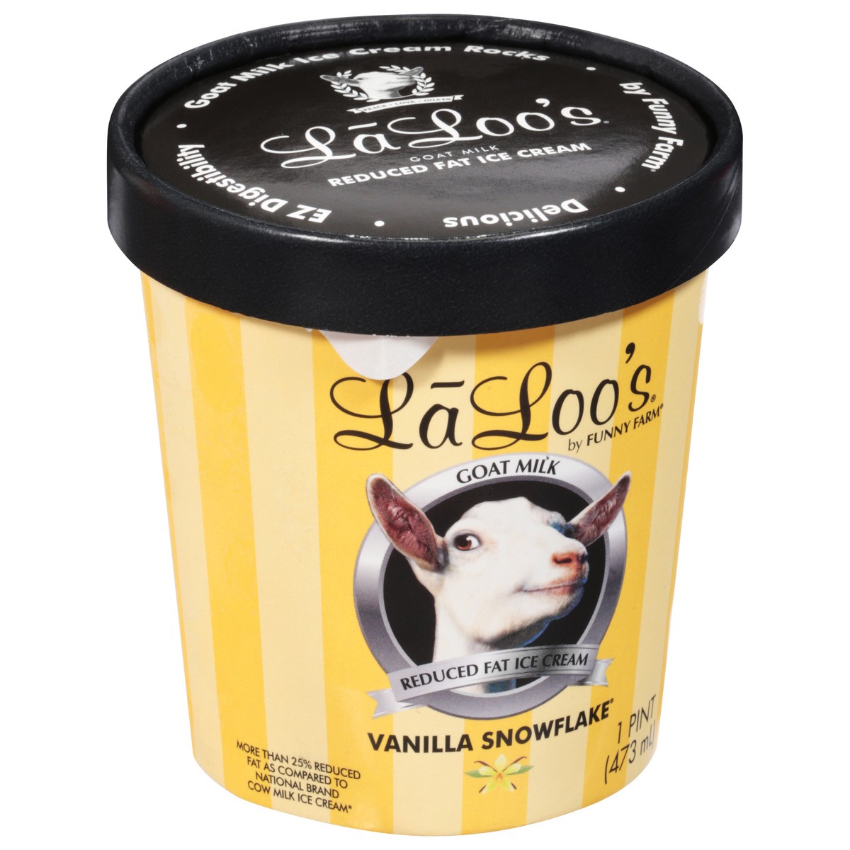 slide 2 of 9, LaLoo's Vanilla Snowflake Reduced Fat Goat Milk Ice Cream 1 pt, 1 pint