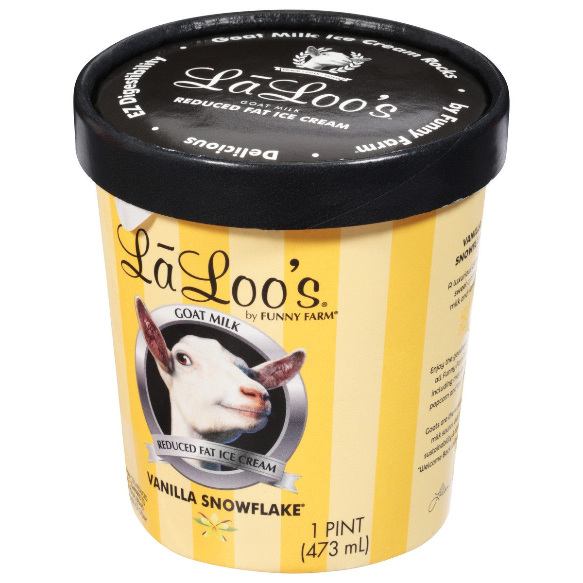 slide 3 of 9, LaLoo's Vanilla Snowflake Reduced Fat Goat Milk Ice Cream 1 pt, 1 pint