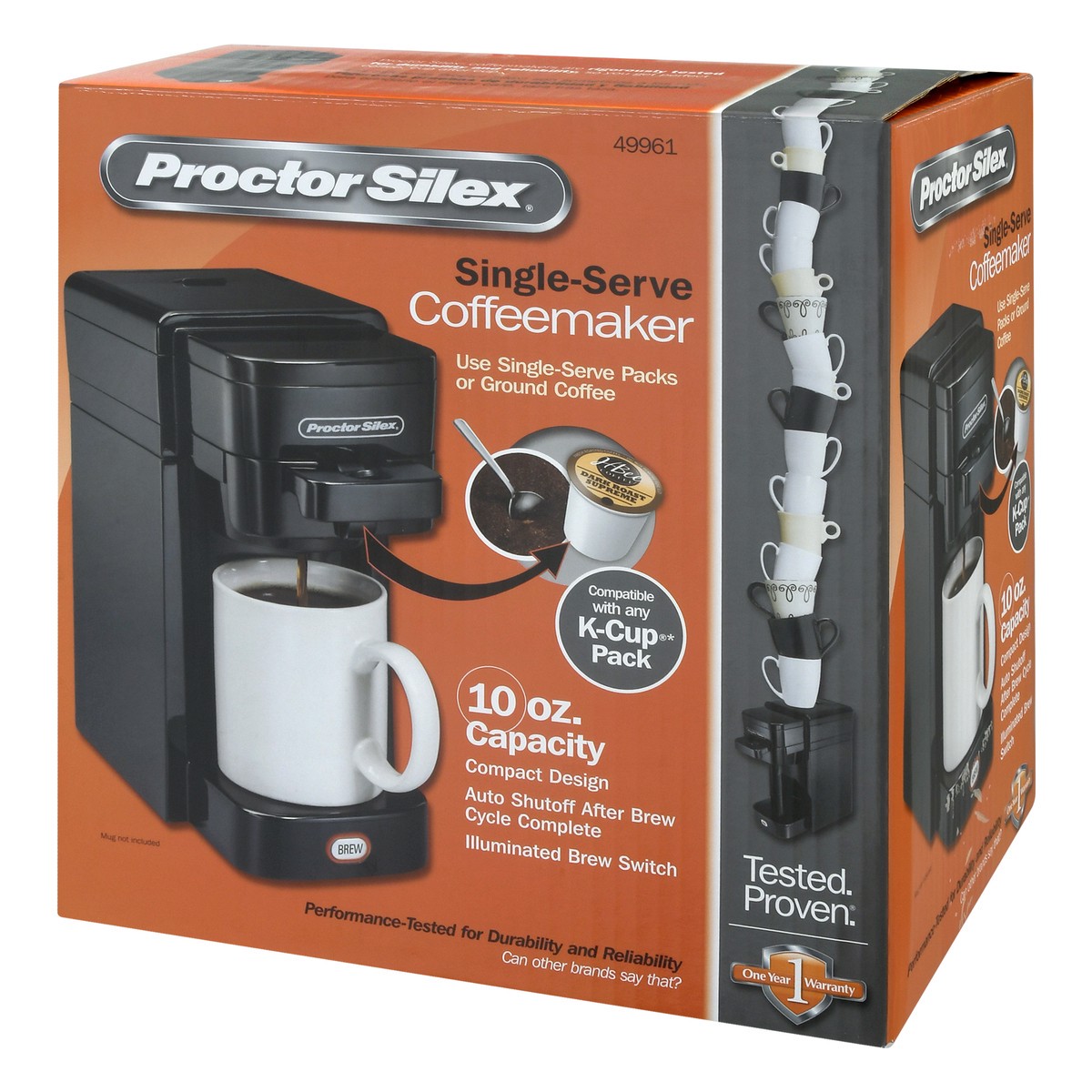 slide 4 of 9, Proctor Silex Single-Serve Coffeemaker 1 ea, 1 ea