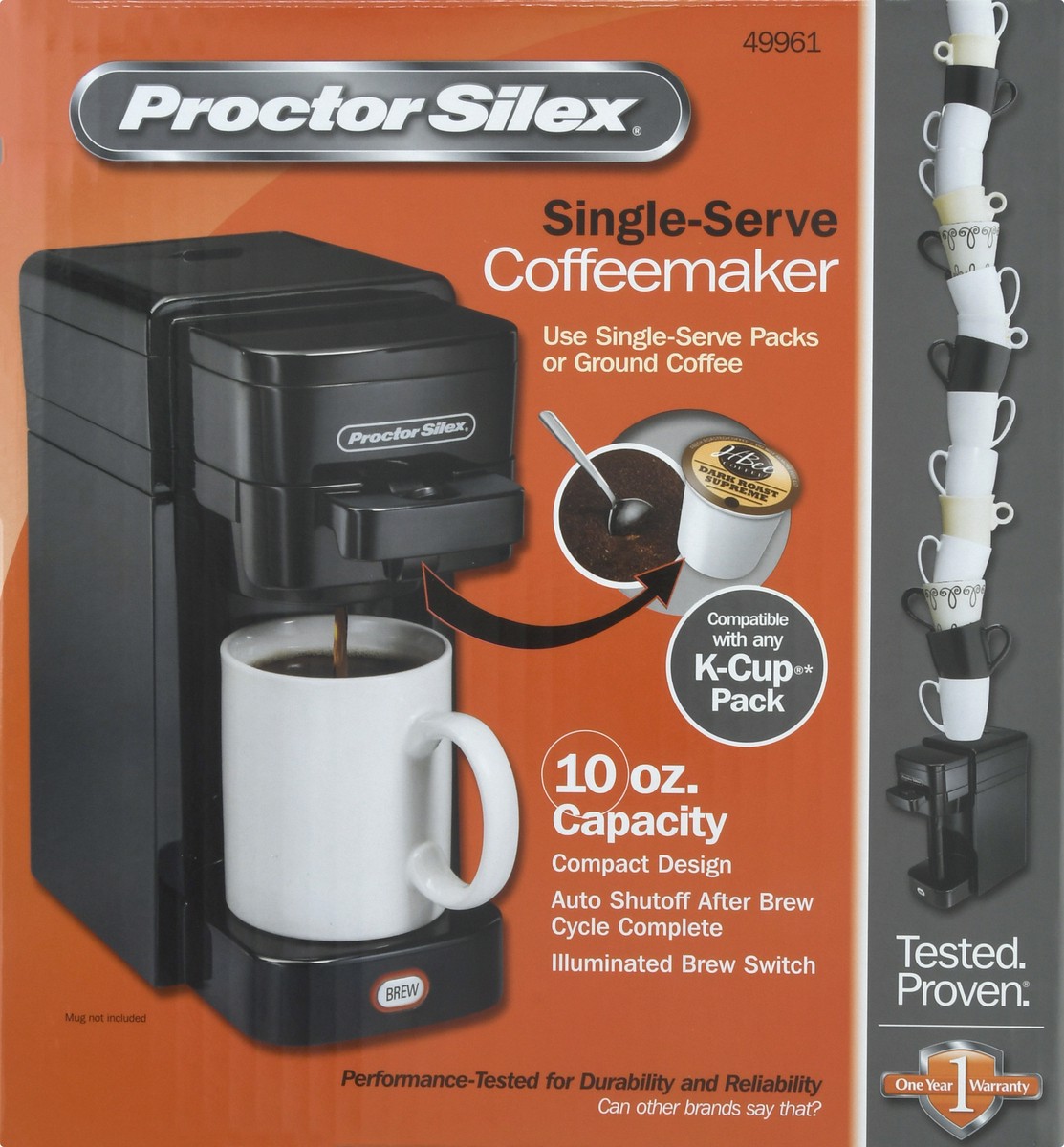 slide 7 of 9, Proctor Silex Single-Serve Coffeemaker 1 ea, 1 ea