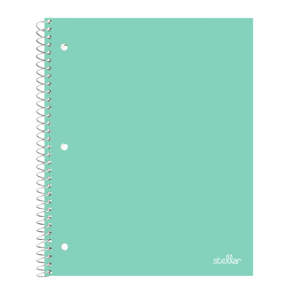 slide 1 of 4, Office Depot Brand Stellar Poly Notebook, 8'' X 10-1/2'', Wide Ruled, 200 Pages (100 Sheets), Mint, 100 ct