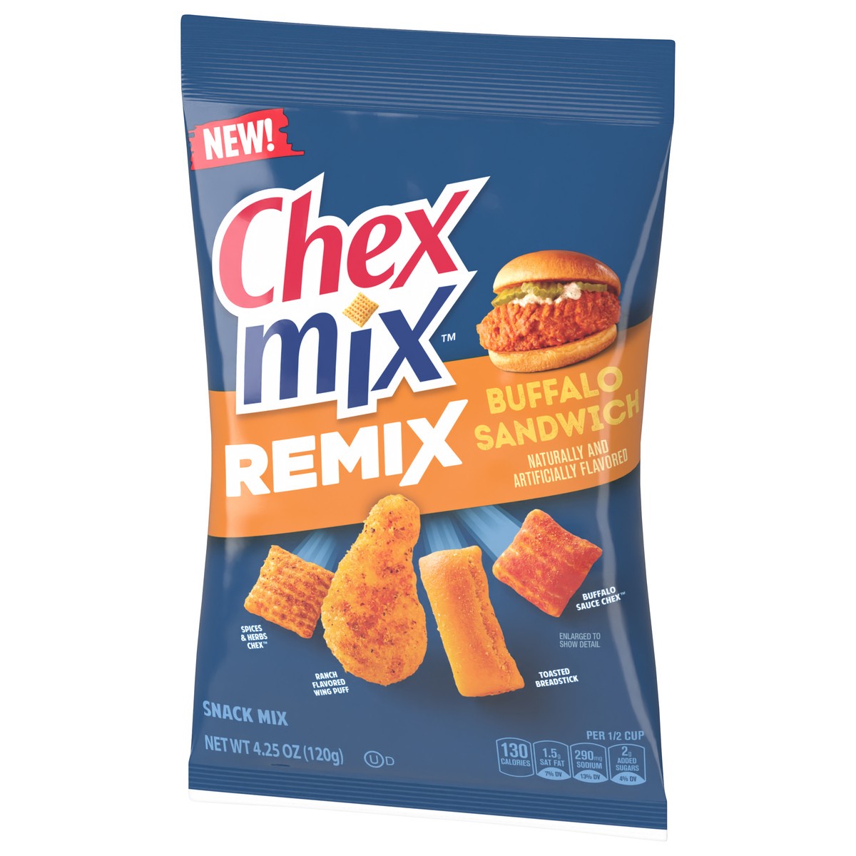 slide 4 of 4, Chex Mix Remix Buffalo Sandwich Snack Mix, 4.25 OZ, 4.25 oz