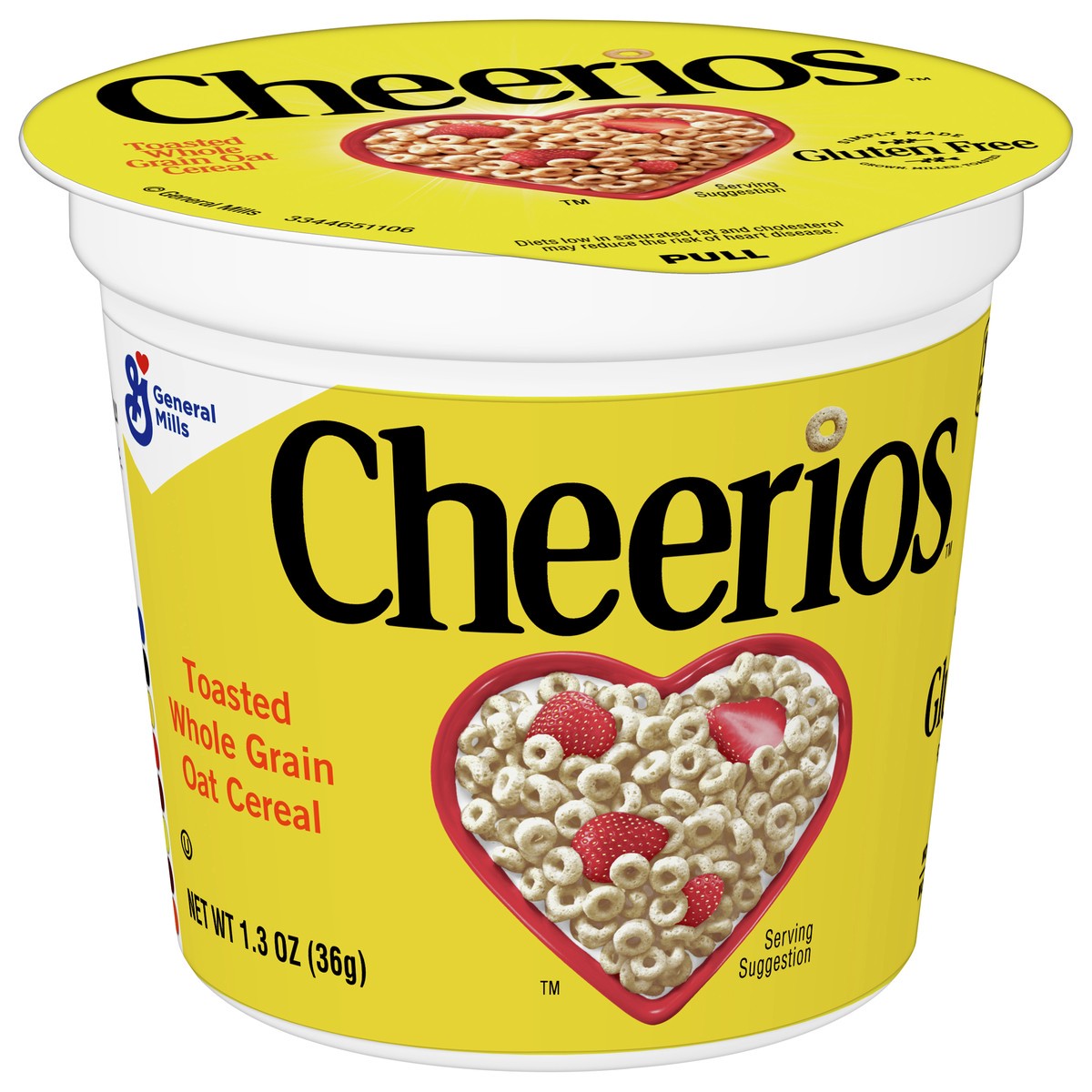 slide 9 of 9, Cheerios Original Cheerios Heart Healthy Cereal Cup, 1.3 OZ Single Serve Cereal Cup, 1.3 oz