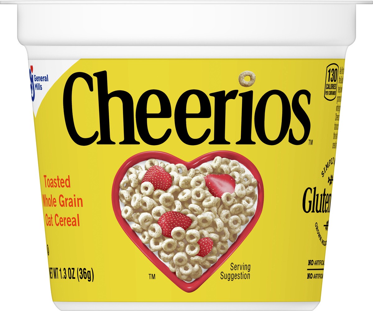 slide 7 of 9, Cheerios Original Cheerios Heart Healthy Cereal Cup, 1.3 OZ Single Serve Cereal Cup, 1.3 oz