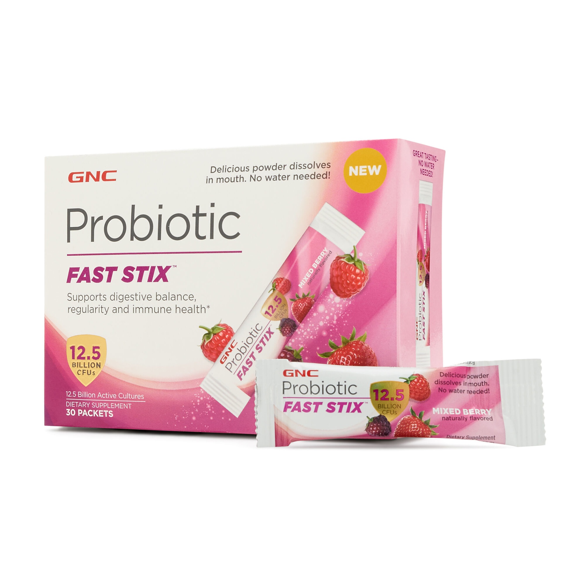 slide 1 of 1, GNC Probiotic Fast Stix - Mixed Berry, 30 ct