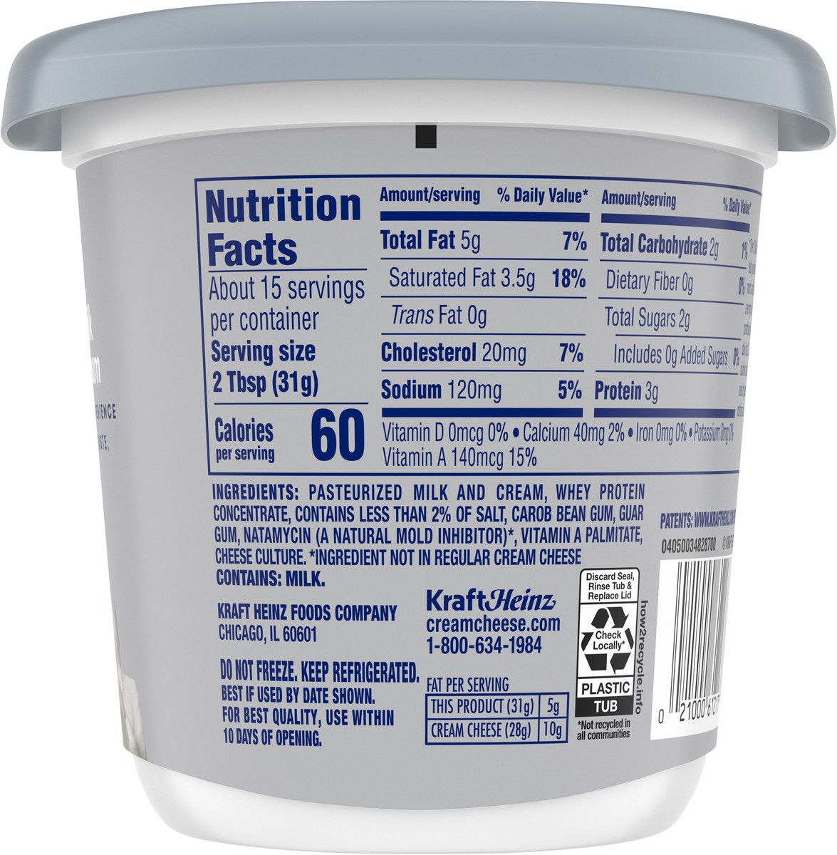 slide 2 of 9, Philadelphia Reduced Fat Cream Cheese Spread, 16 oz Tub, 16 oz