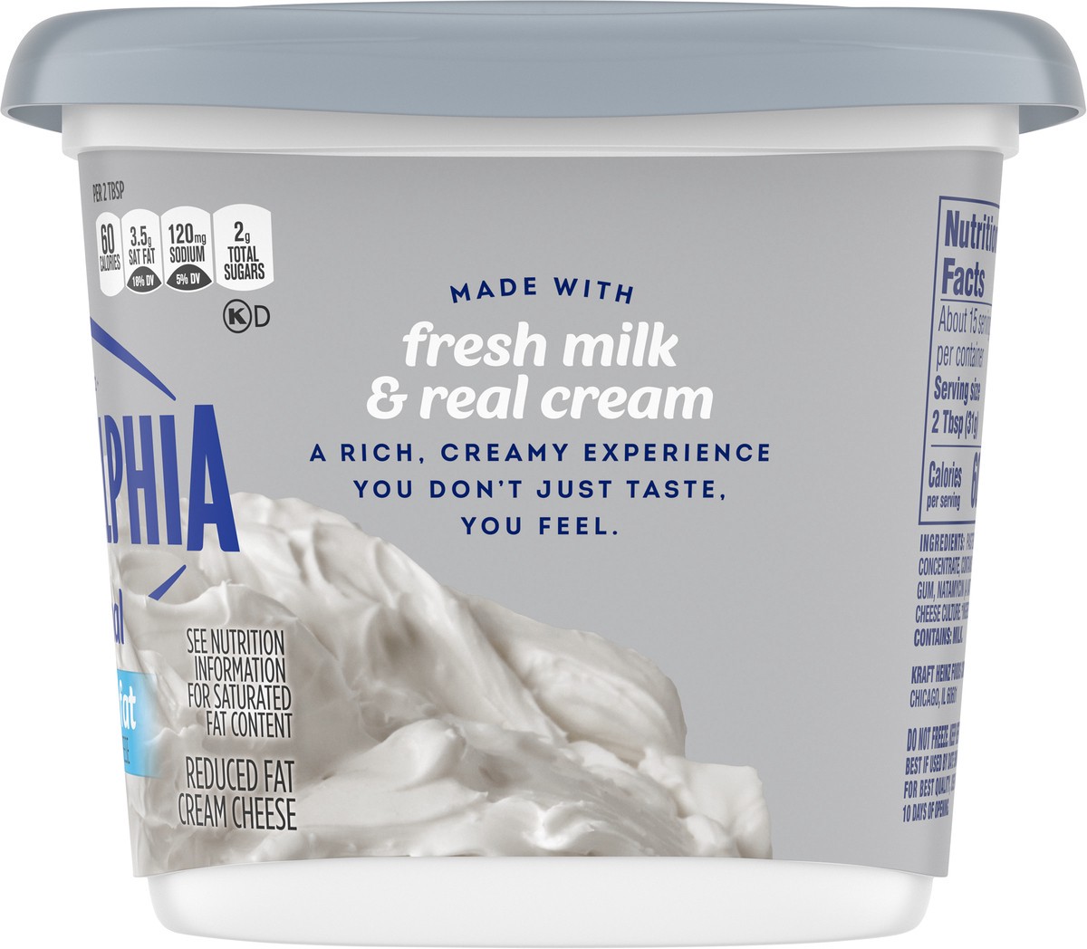 slide 7 of 9, Philadelphia Reduced Fat Cream Cheese Spread, 16 oz Tub, 16 oz