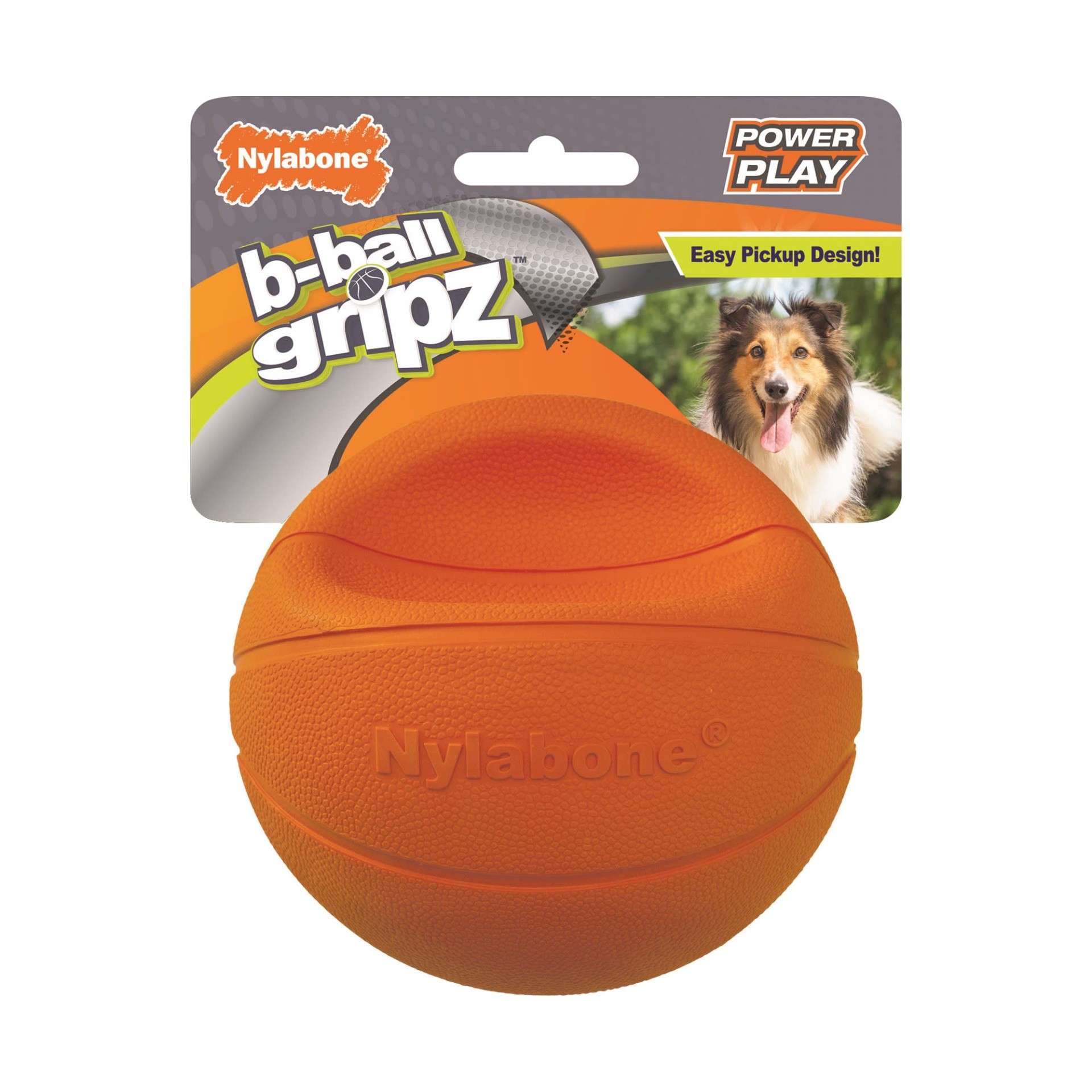 slide 1 of 1, Nylabone B-Ball Gripz, MED