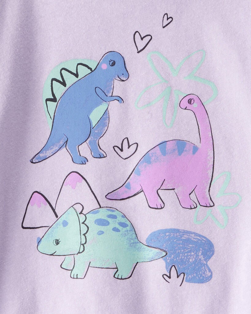 slide 2 of 2, Carter's Carters Toddler Girl Dinosaur Long-Sleeve Graphic Tee - Purple Lavender 4T, 1 ct
