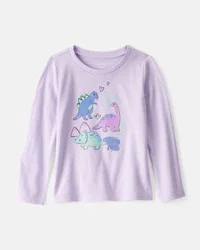 Carter's Carters Toddler Girl Dinosaur Long-Sleeve Graphic Tee - Purple Lavender 4T