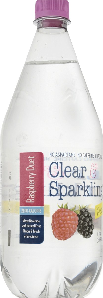 slide 9 of 13, Clear & Sparkling Raspberry Duet Water Beverage - 1 l, 1 l
