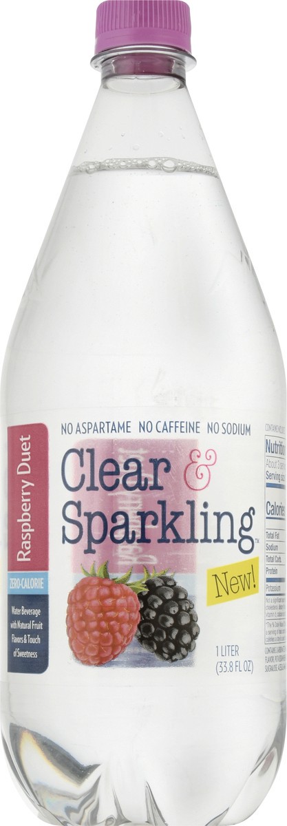 slide 8 of 13, Clear & Sparkling Raspberry Duet Water Beverage - 1 l, 1 l
