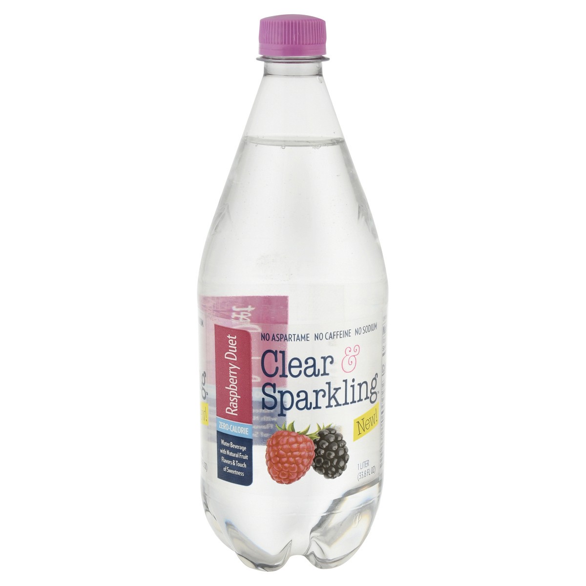 slide 5 of 13, Clear & Sparkling Raspberry Duet Water Beverage - 1 l, 1 l