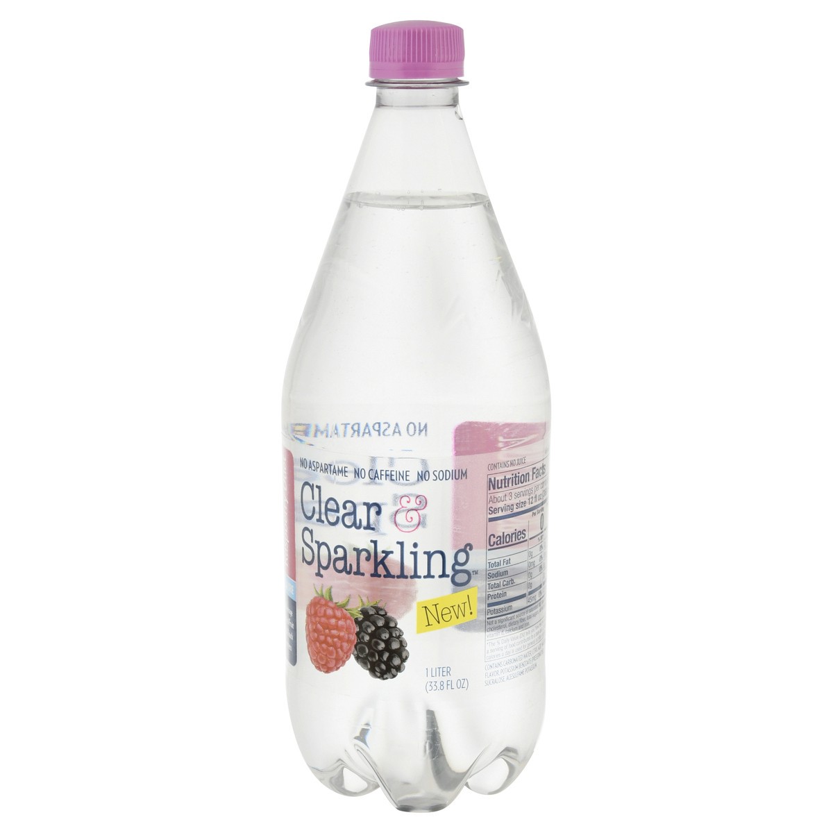 slide 12 of 13, Clear & Sparkling Raspberry Duet Water Beverage - 1 l, 1 l