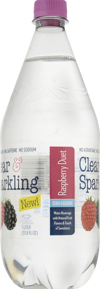 slide 13 of 13, Clear & Sparkling Raspberry Duet Water Beverage - 1 l, 1 l