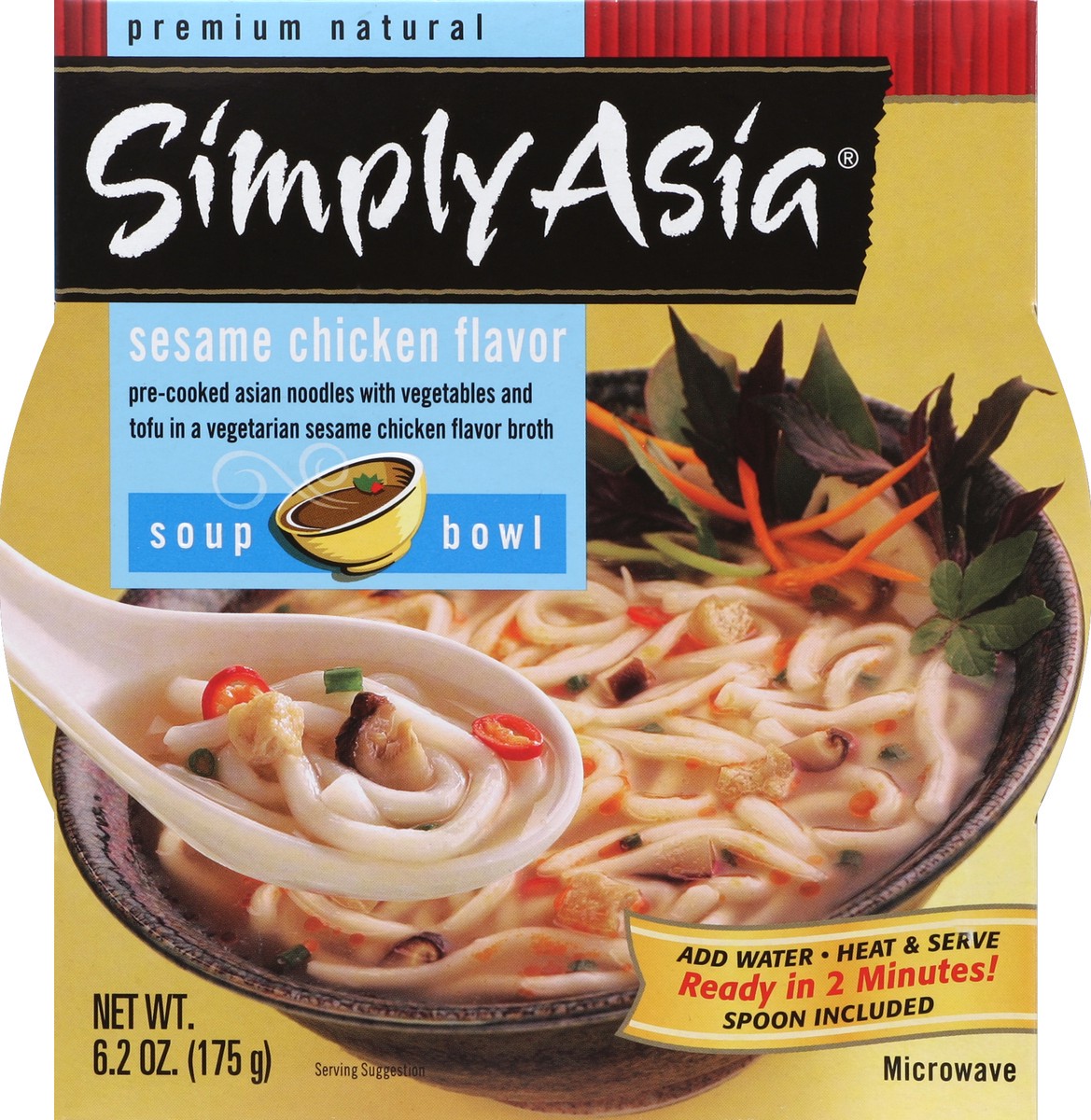 slide 5 of 6, Simply Asia Soup Bowl, Sesame Chicken Flavor, Mild, 6.2 oz