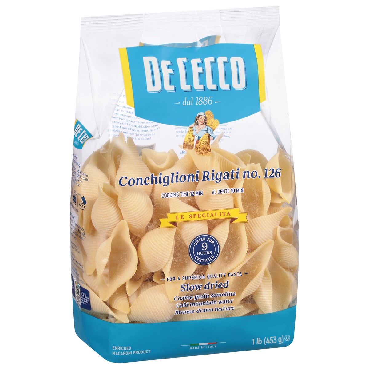 slide 10 of 14, De Cecco No. 126 Conchiglioni Rigate 1 lb, 1 lb