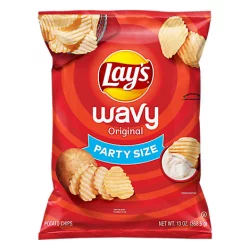 Lay's Potato Chips Wavy Original Party Size - 13 oz