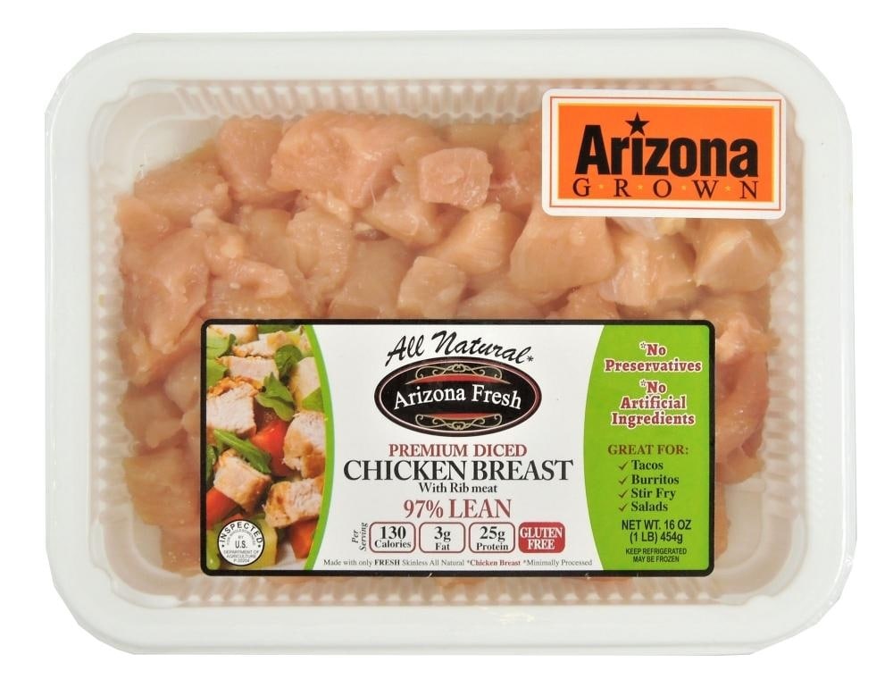slide 1 of 1, Denmark Diced Chicken Breast 97% Lean, 16 oz
