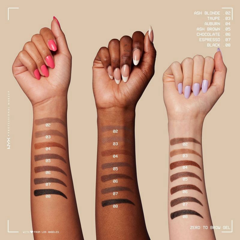 slide 3 of 8, NYX Professional Makeup Zero to Brow Longwear Eyebrow Gel - 05 Ash Brown - 0.06 fl oz, 0.05 oz