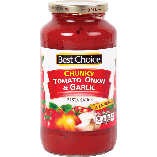 slide 1 of 1, Best Choice Chunky Tomato Onion Garlic Pasta Sauce, 24 oz