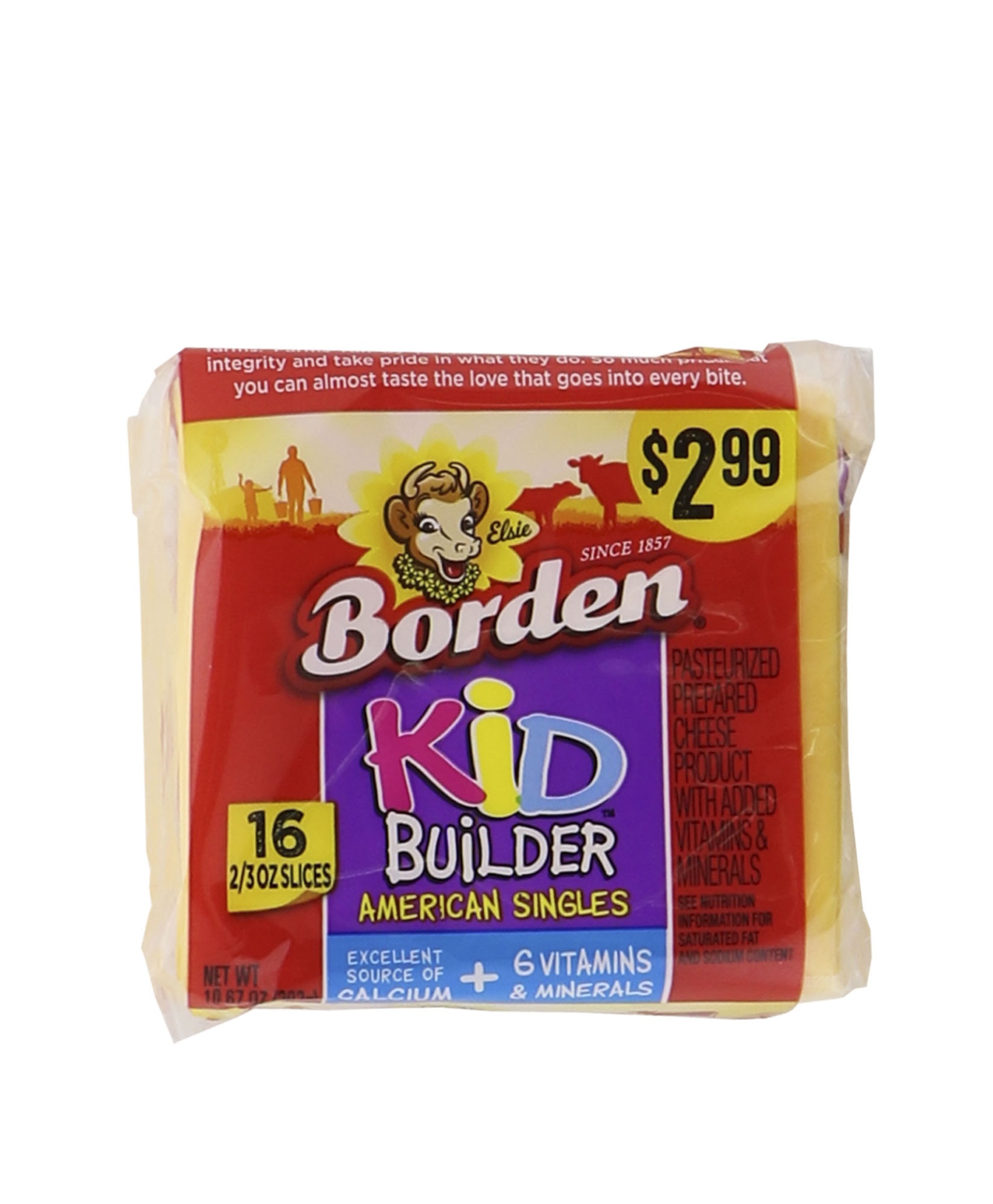 slide 1 of 1, Borden Kid Builder American Singles, 10.67 oz