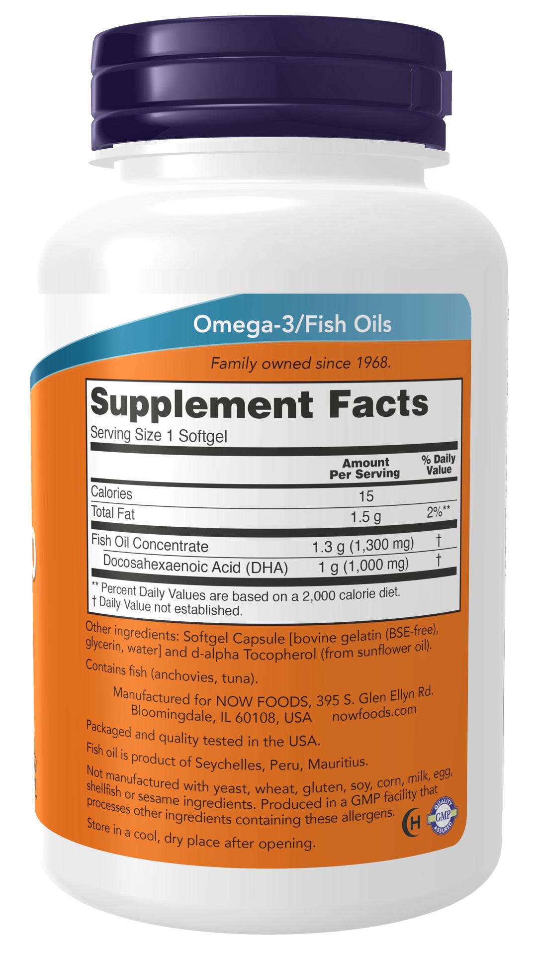 slide 4 of 4, NOW DHA-1000 Fish Oil, Extra Strength - 90 Softgels, 90 ct