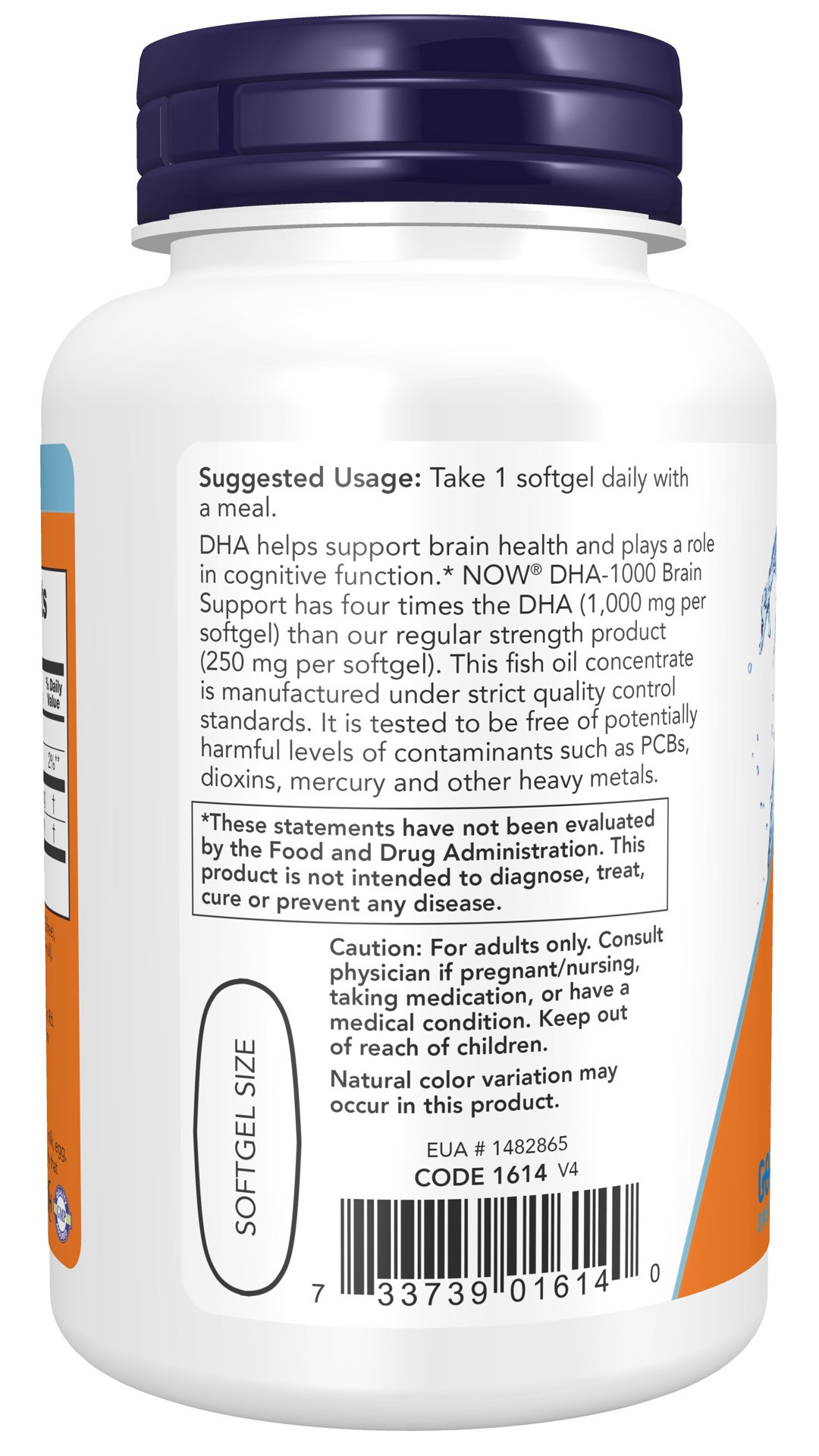 slide 2 of 4, NOW DHA-1000 Fish Oil, Extra Strength - 90 Softgels, 90 ct