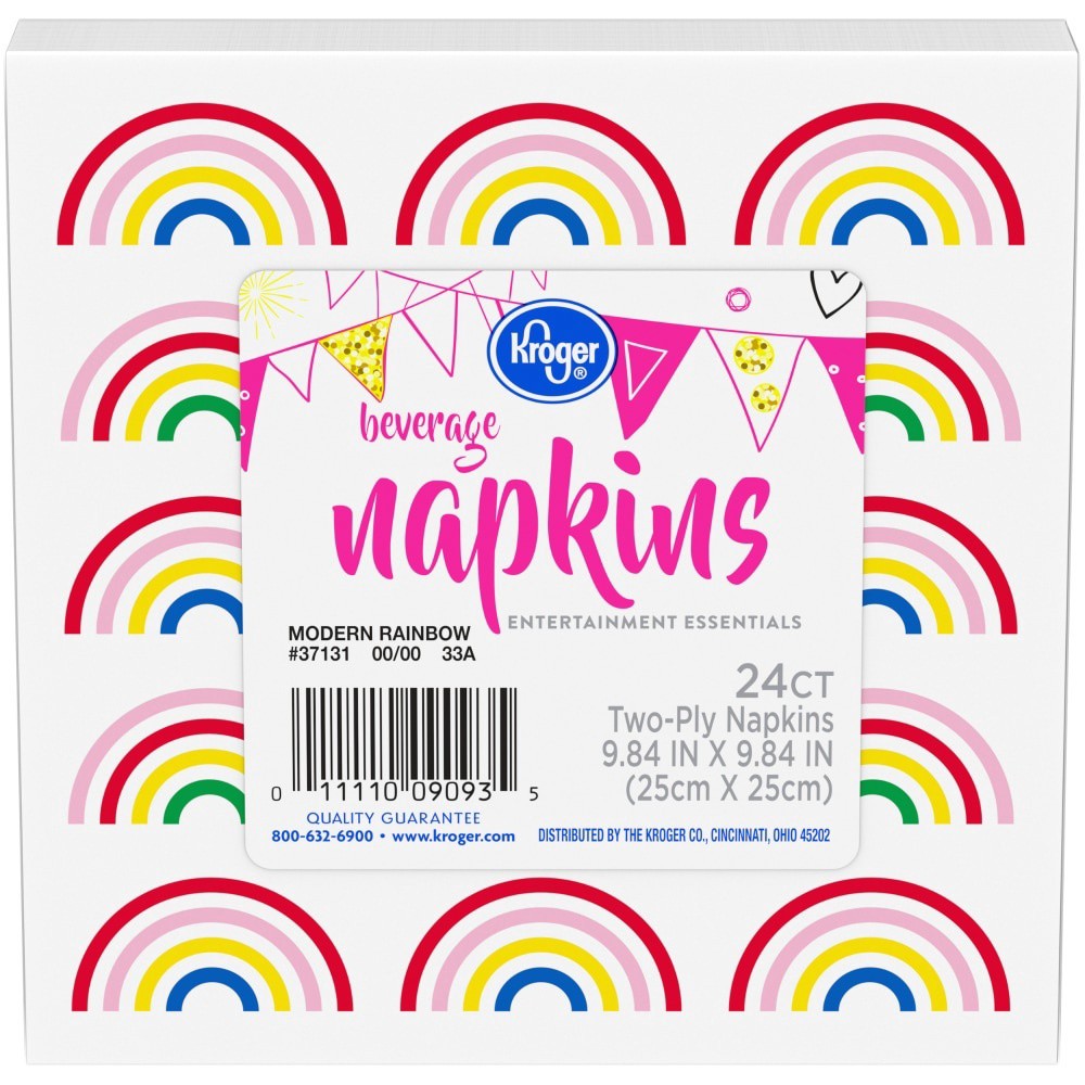 slide 2 of 2, Kroger Entertainment Essentials Modern Rainbow Beverage Napkins, 24 ct