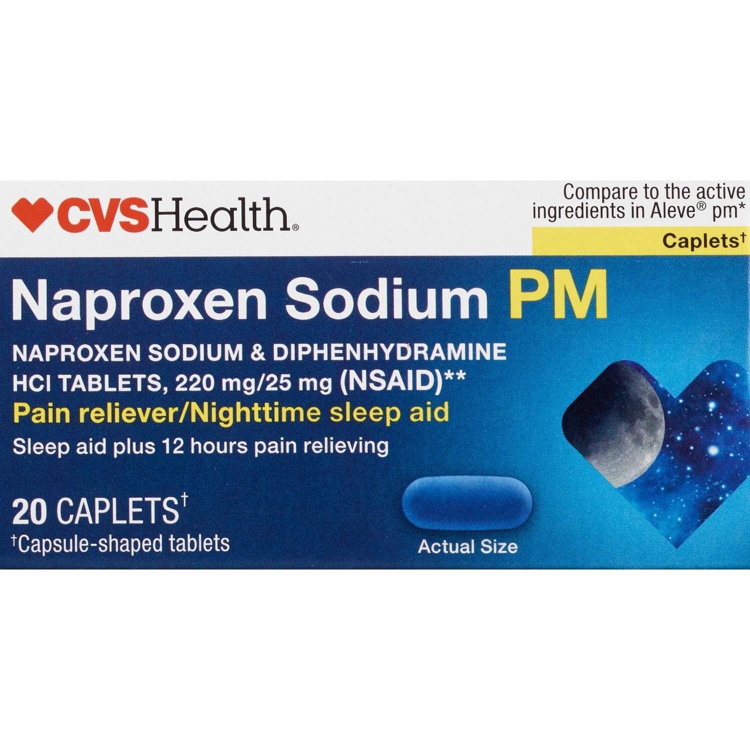 slide 1 of 1, CVS Health Naproxen Sodium Pm Caplets, 1 ct