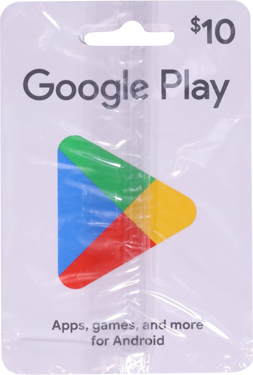 slide 4 of 12, Gift Card Google Play 10, 1 ct