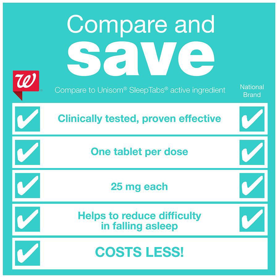 slide 3 of 5, Walgreens Wal-Som Nighttime Sleep Aid Tablets 25 Mg, 96 ct
