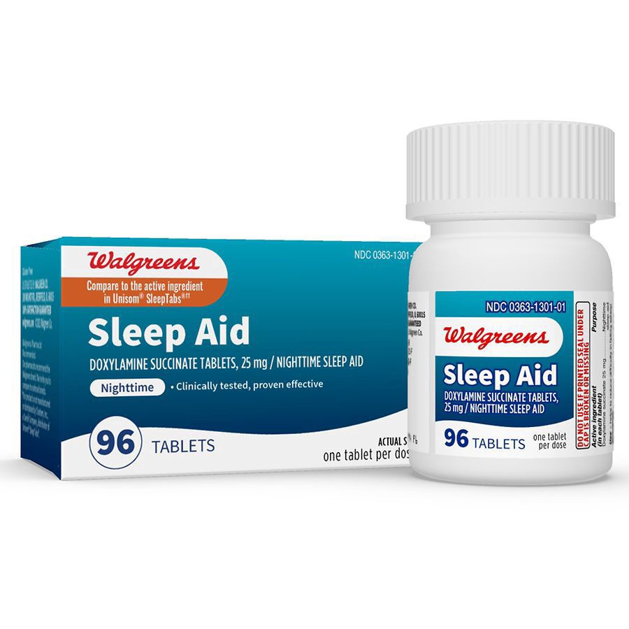 slide 4 of 5, Walgreens Wal-Som Nighttime Sleep Aid Tablets 25 Mg, 96 ct