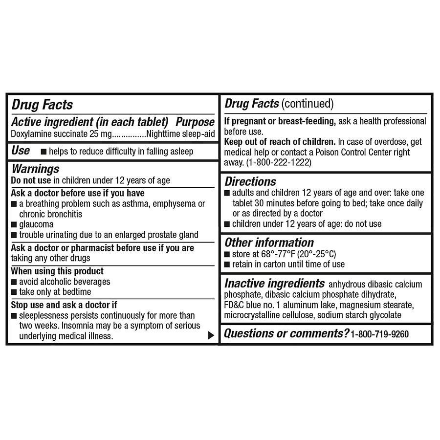 slide 5 of 5, Walgreens Wal-Som Nighttime Sleep Aid Tablets 25 Mg, 96 ct