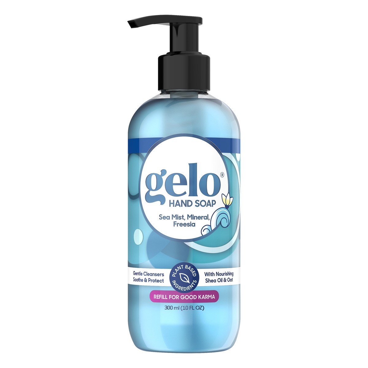 slide 1 of 5, Gelo Sea Mist, Mineral, Freesia Hand Soap 300 ml, 10 oz