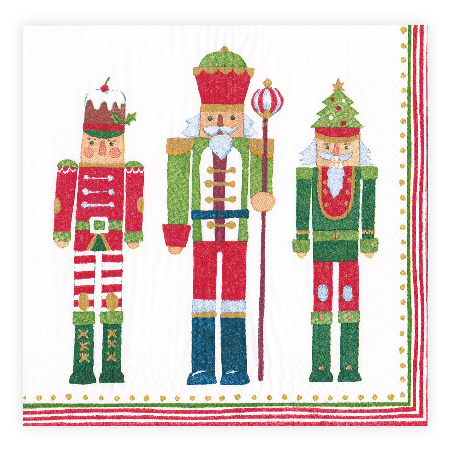 slide 1 of 1, Caspari Nutcracker Cocktail Napkins, 20 ct