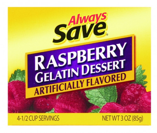 slide 1 of 1, Always Save Raspberry Gelatin, 3 oz