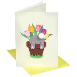 Papyrus Bunny in Pot Easter Card - 1 ea