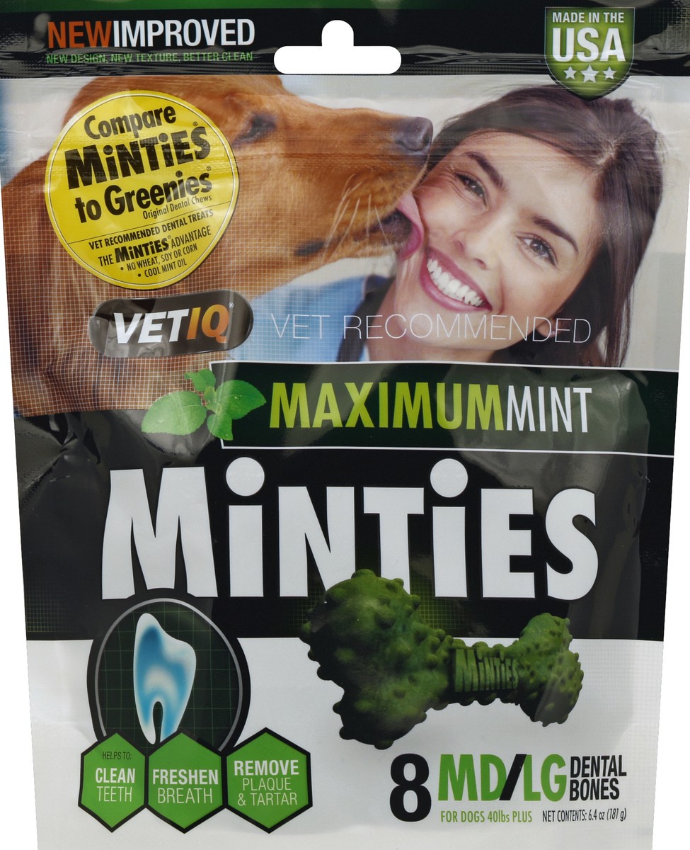 slide 3 of 3, VetIQ Minties Dental Bones Medium/Large, 8 ct